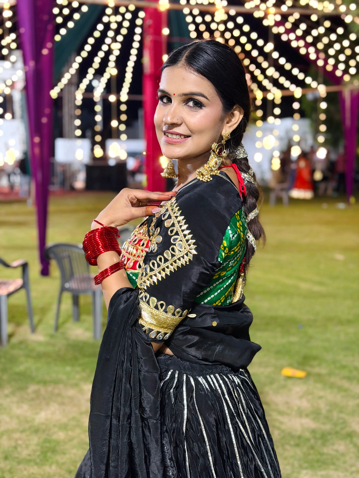 Traditional Kavita Rajasthani Aangi Blouse with Mirror Work & Kachhi Gota Patti Handwork (PRE-BOOKING ITEM)