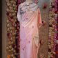 LIGHT WEIGHT SATIN FABRIC PRINTED PONCHO SAREE (WITH CONTRASTBLOUSE) ##SR555