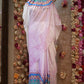LIGHT WEIGHT SATIN FABRIC PRINTED PONCHO SAREE (WITH CONTRASTBLOUSE) ##SR555