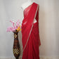 RED COLOUR SPECIAL SAREE WITH PURE AARI WORK & PANJABI LACE (FULL CUSTOMIZABLE) ##SR574