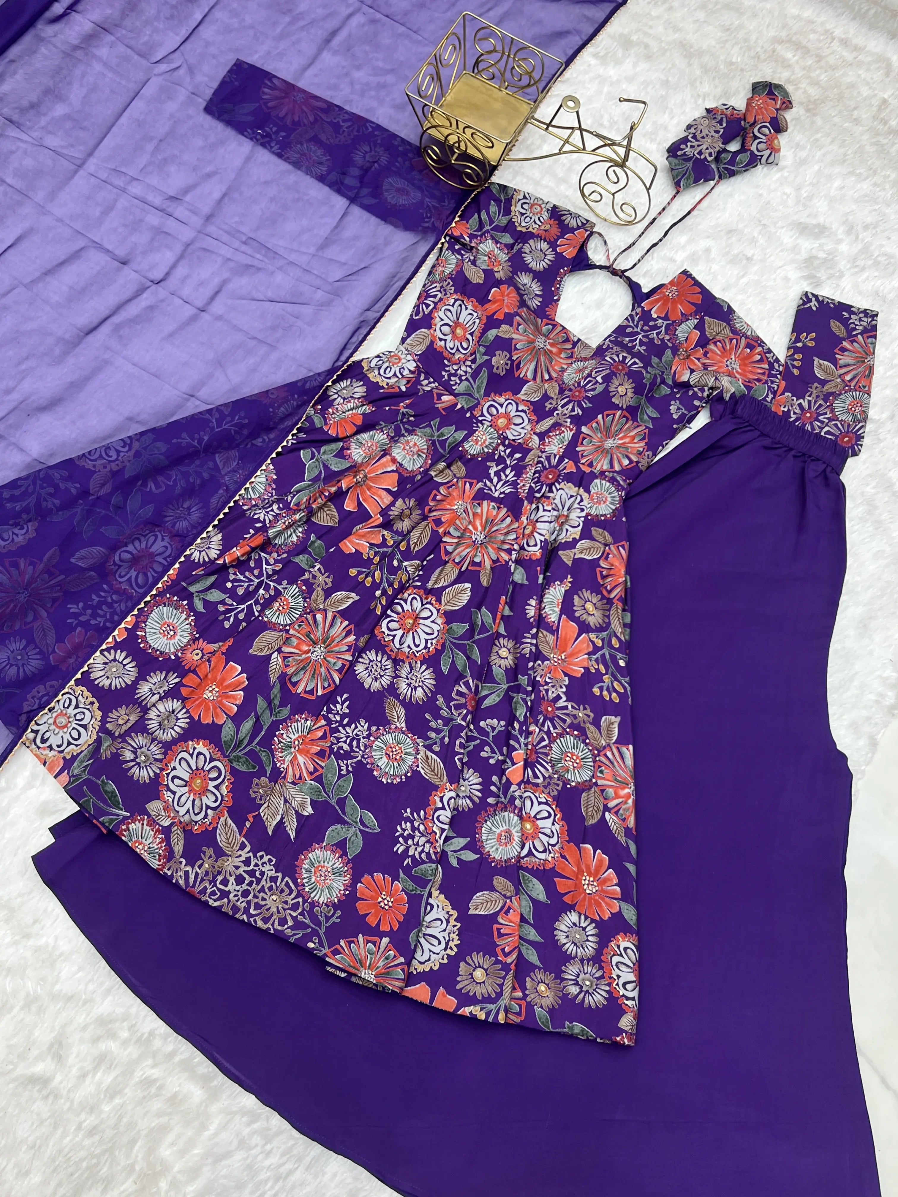 Designer Wedding & Festive Wear Kediya Kurta Palazzo Set for Women