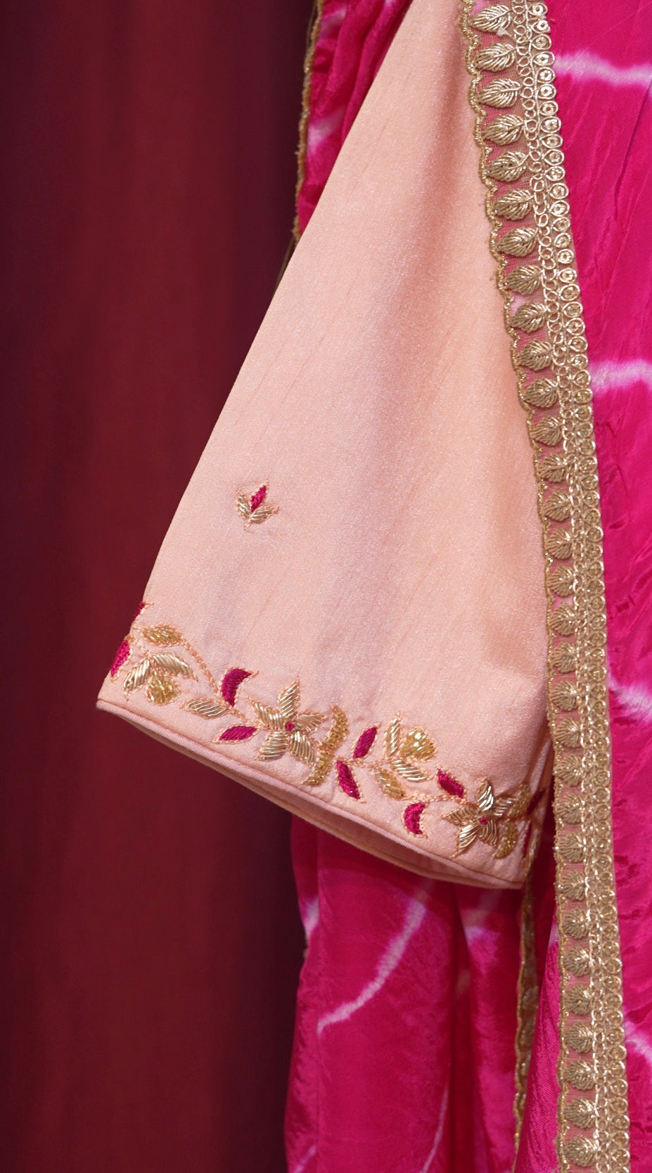 Pure Raw Silk 3-Piece Suit with Zardozi Handwork