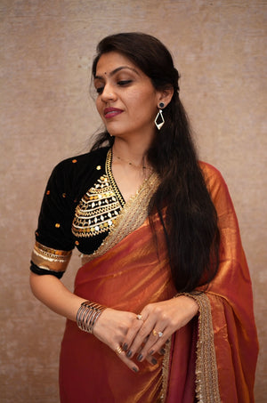 SITAARA RAJASTHANI ANGI BLOUSE WITH SABYASACHI DESGINER LACE SAREE (WITH BLOUSE) ##SR609