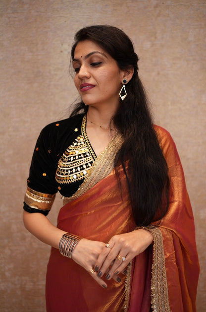 SITAARA RAJASTHANI ANGI BLOUSE WITH SABYASACHI DESGINER LACE SAREE (WITH BLOUSE) ##SR609