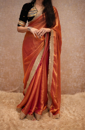 SITAARA RAJASTHANI ANGI BLOUSE WITH SABYASACHI DESGINER LACE SAREE (WITH BLOUSE) ##SR609