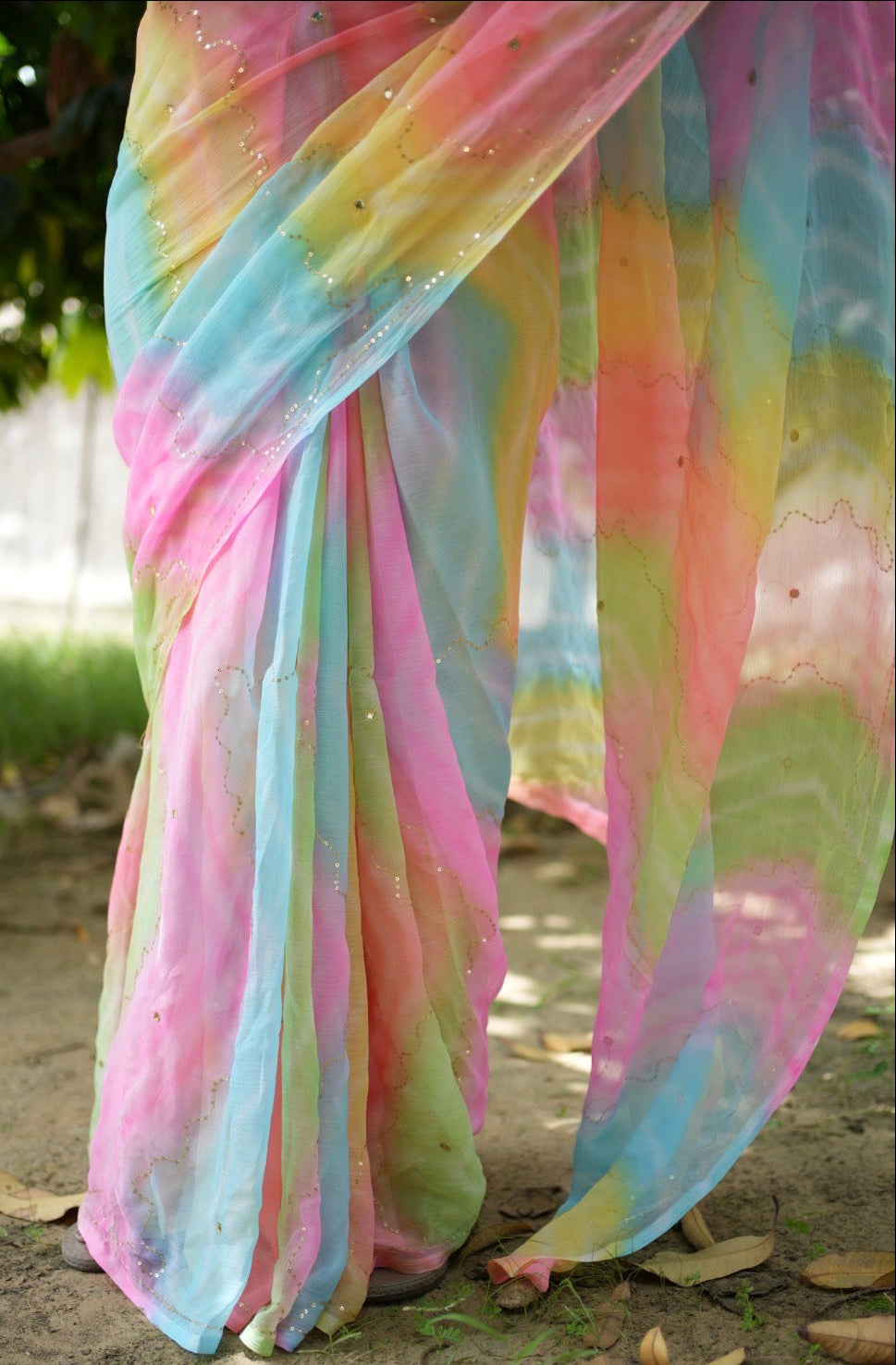 Royal Chiffon Samdar Leheriya Saree (Without Blouse)