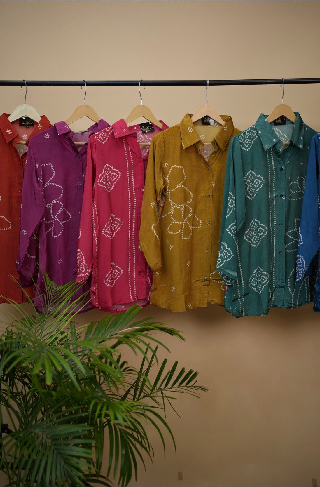 Digital Bandhani Print Crepe Fabric Shirt for Women