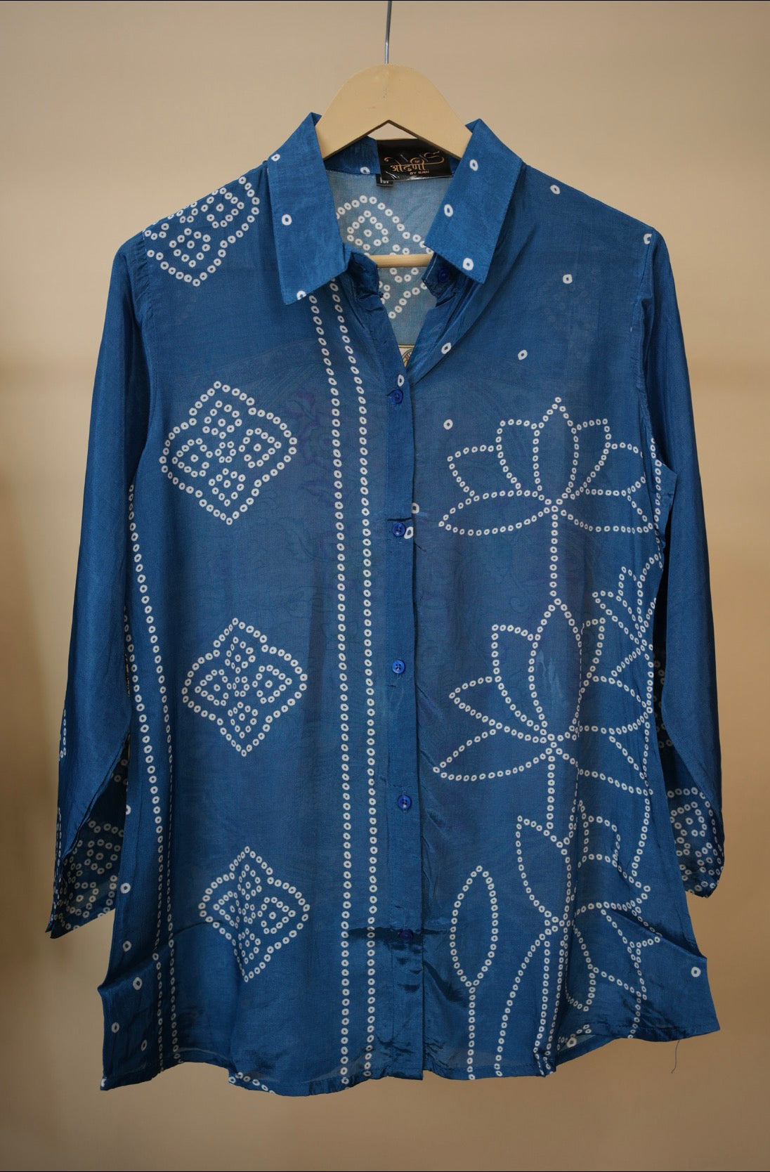 Digital Bandhani Print Crepe Fabric Shirt for Women