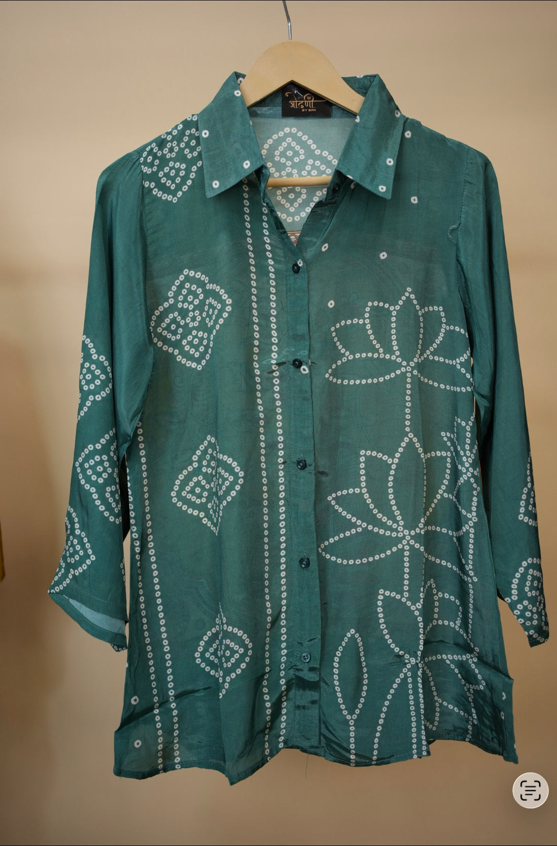 Digital Bandhani Print Crepe Fabric Shirt for Women