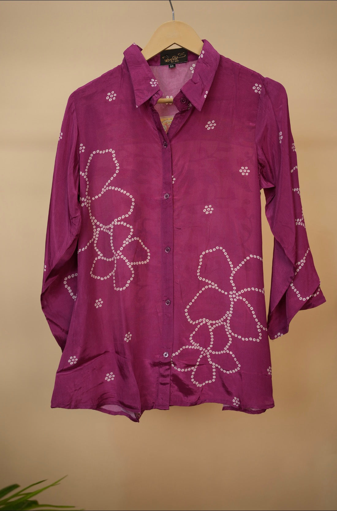 Digital Bandhani Print Crepe Fabric Shirt for Women