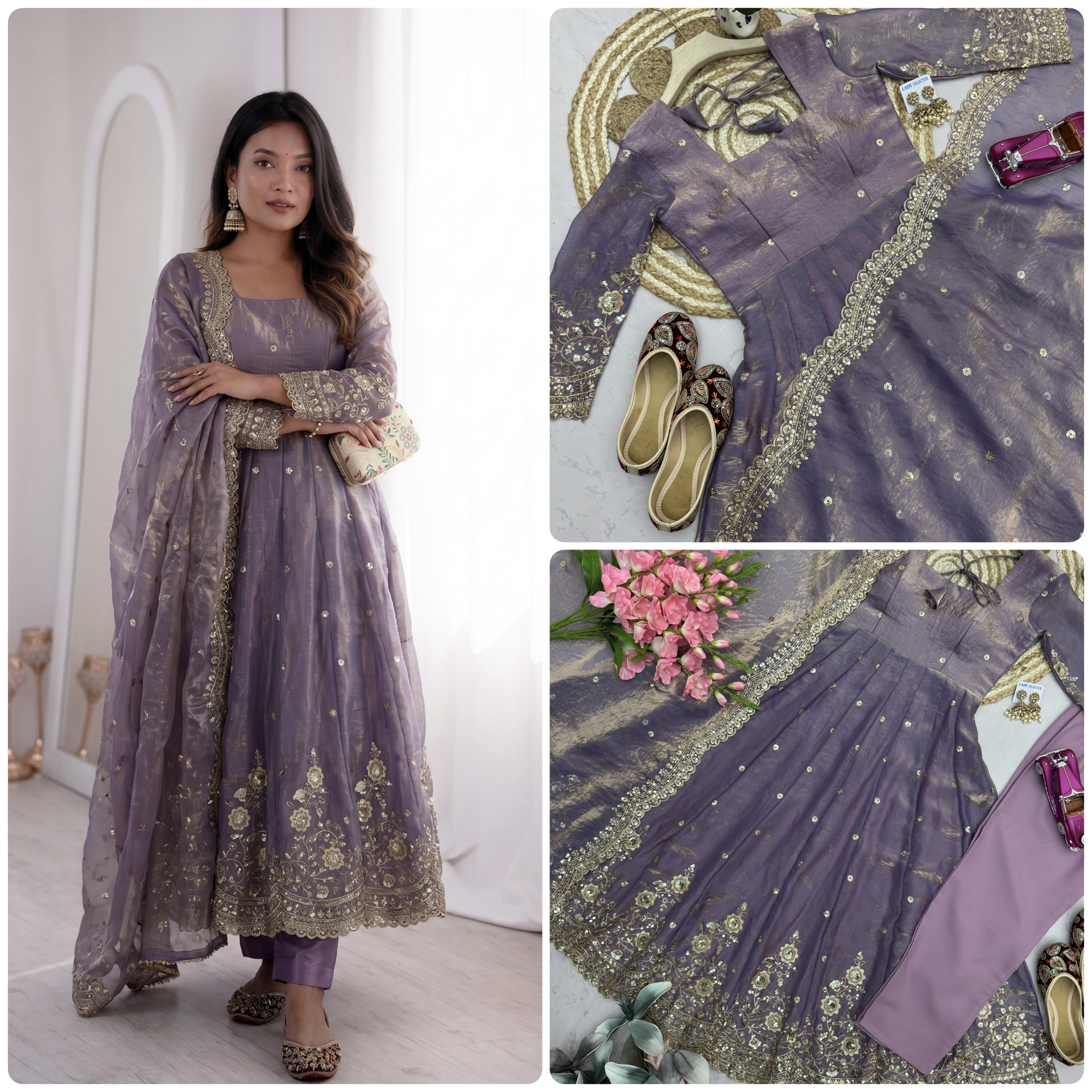 Designer Ethnic Gown Collection with Elegant Sequins Embroidery