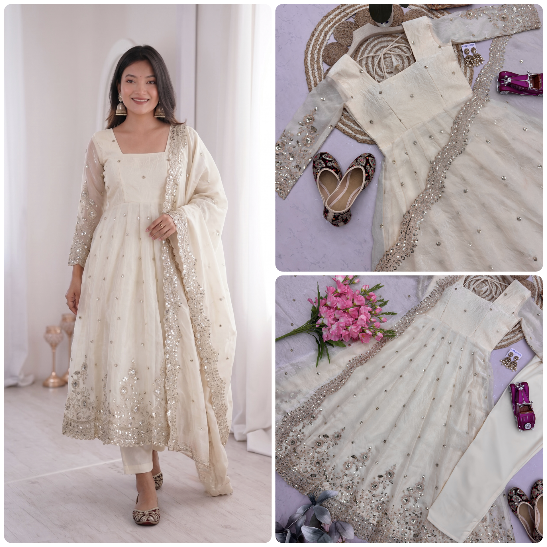 Designer Ethnic Gown Collection with Elegant Sequins Embroidery