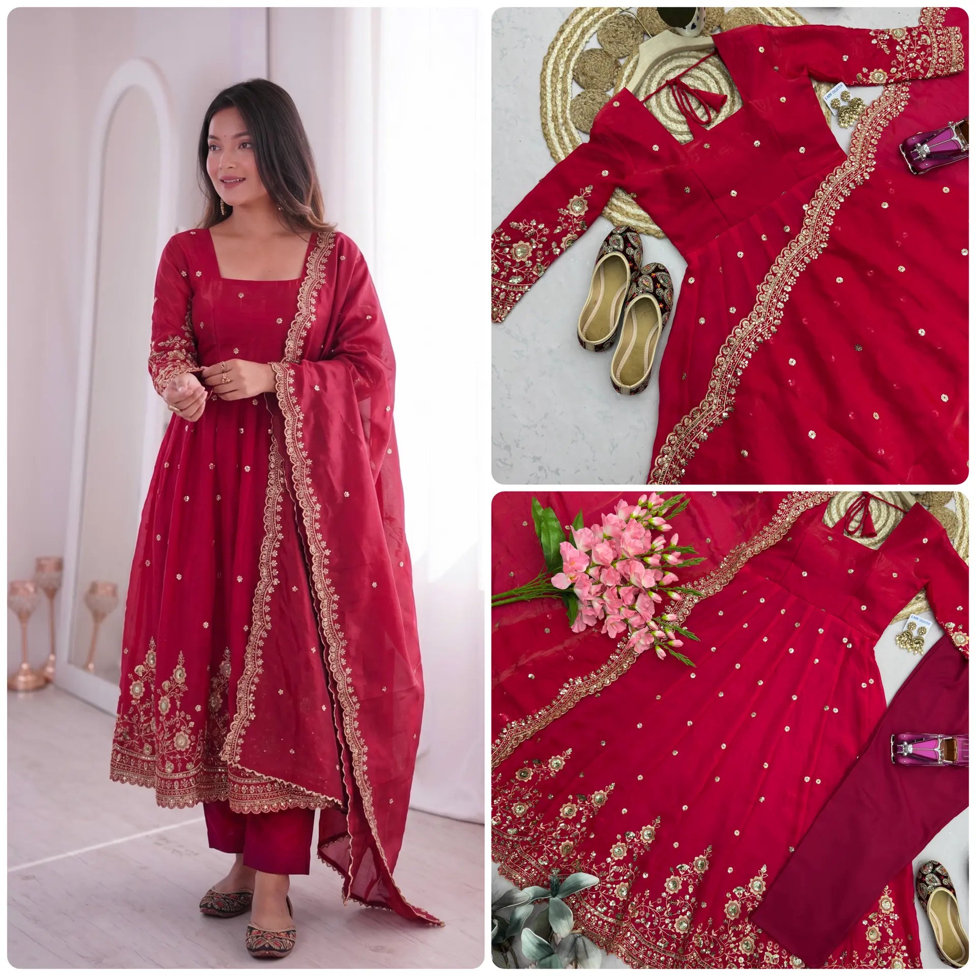 Designer Ethnic Gown Collection with Elegant Sequins Embroidery