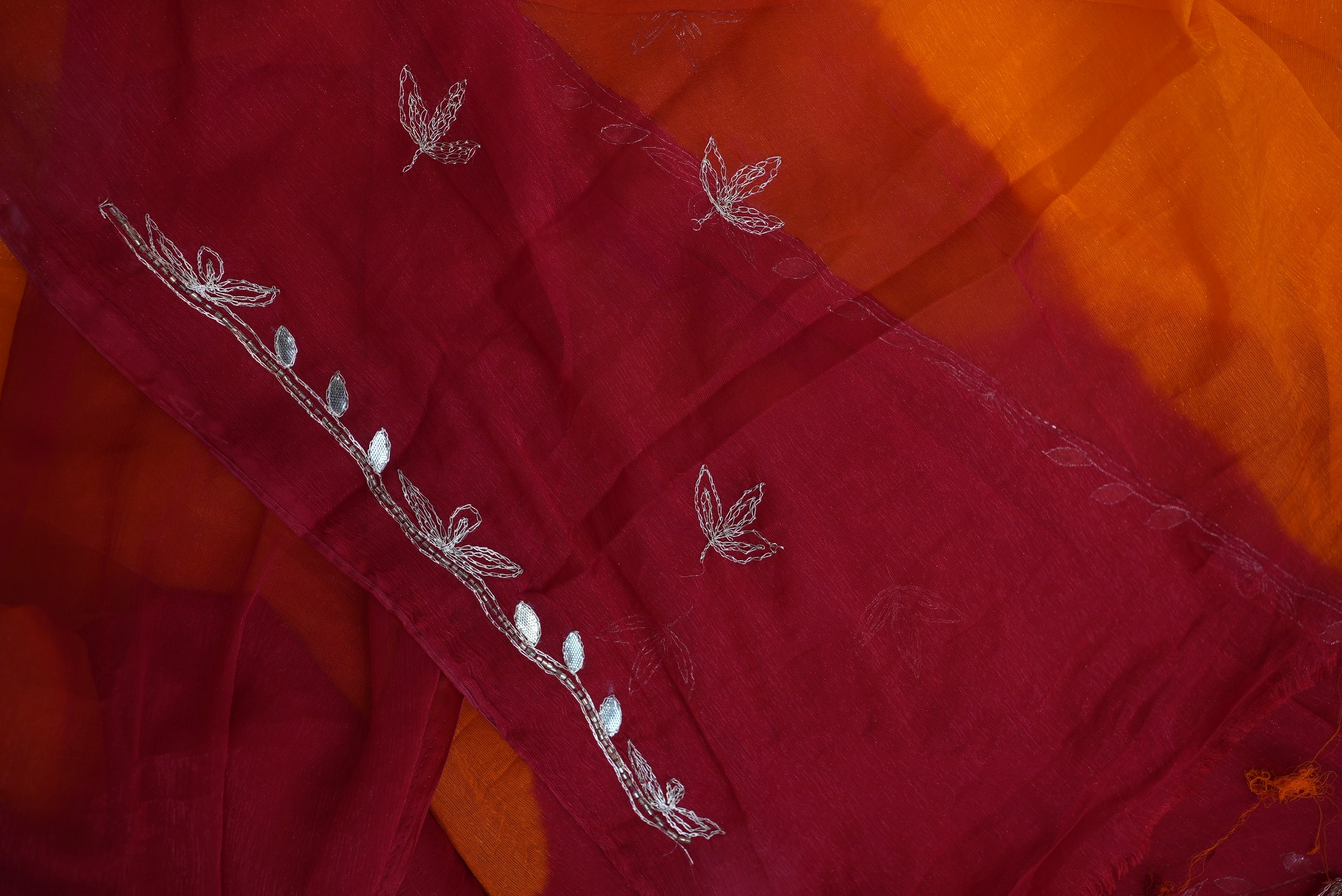 Traditional Rajasthani Pila Saree With Buta work