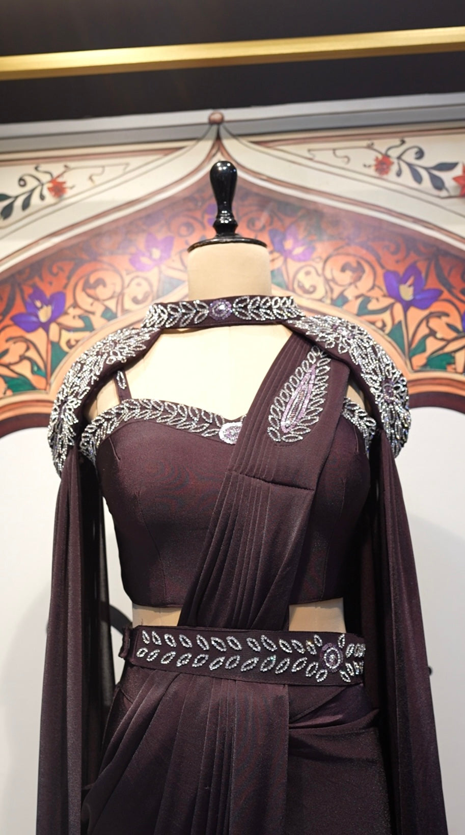 Pre Pleated Cap Sleave Co-ord Set Saree With Stitch Blouse