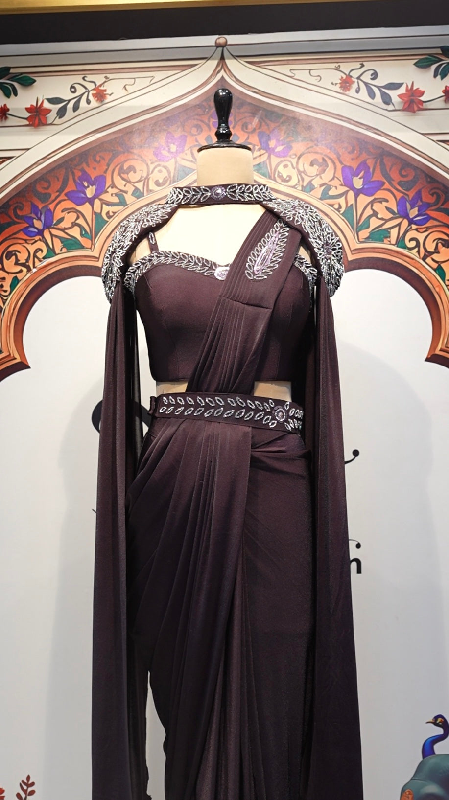 Pre Pleated Cap Sleave Co-ord Set Saree With Stitch Blouse