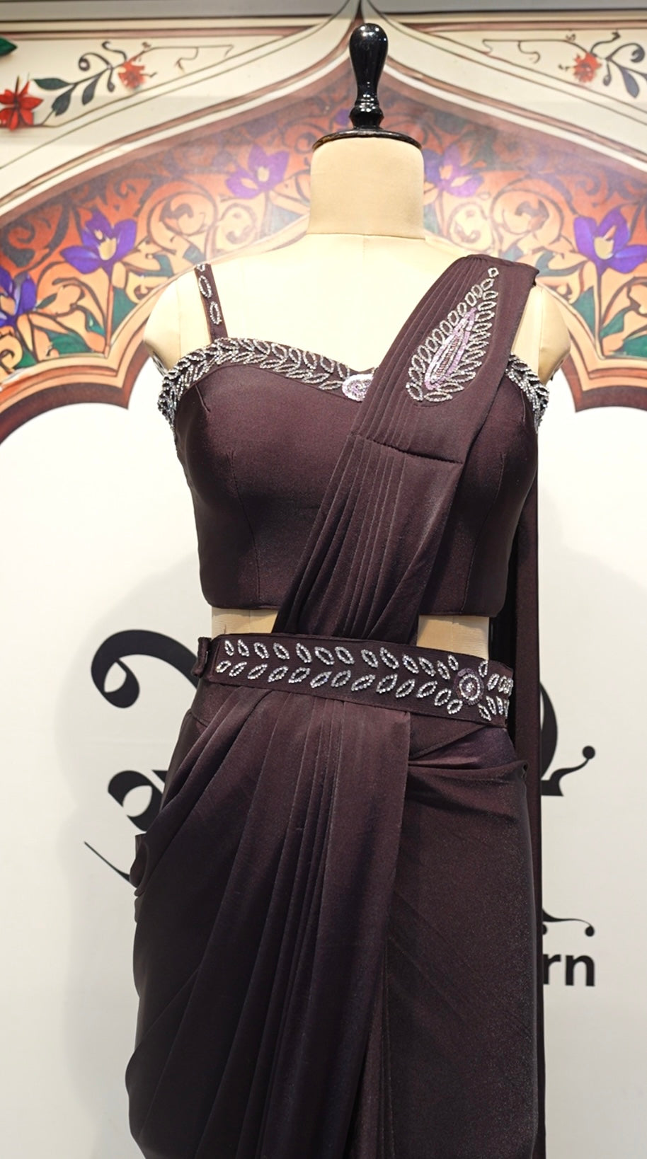 Pre Pleated Cap Sleave Co-ord Set Saree With Stitch Blouse