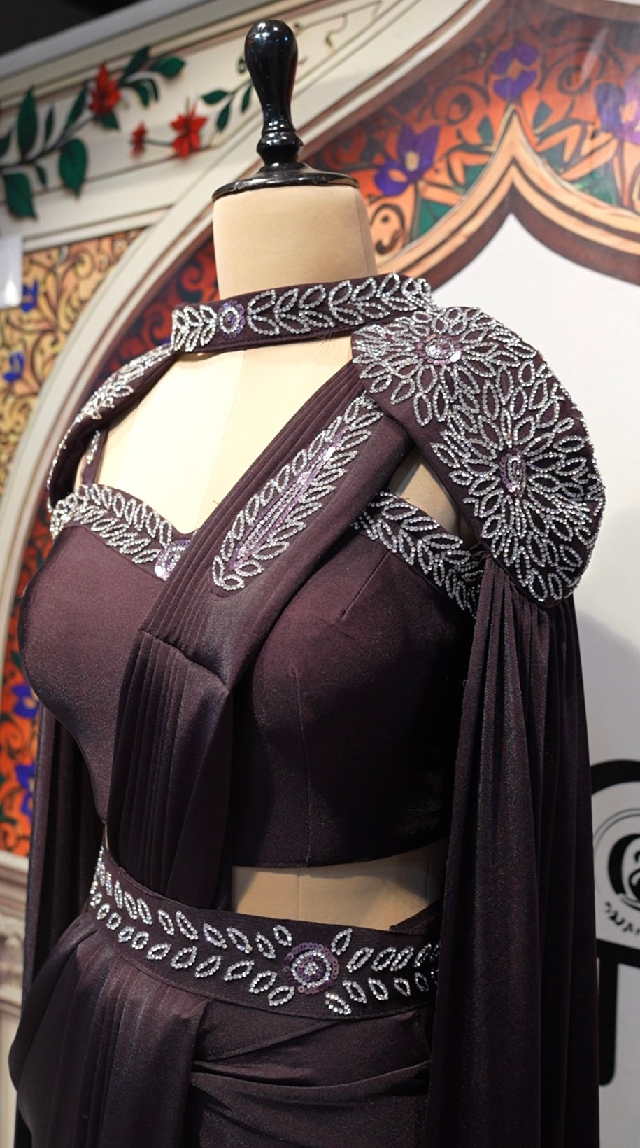 Pre Pleated Cap Sleave Co-ord Set Saree With Stitch Blouse
