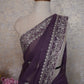 PITA AARI MACHINE WORK SAREE ON SHIMMER FABRIC WITH HEAVY BUTTI (WITH BLOUSE) ##SR553