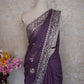 PITA AARI MACHINE WORK SAREE ON SHIMMER FABRIC WITH HEAVY BUTTI (WITH BLOUSE) ##SR553