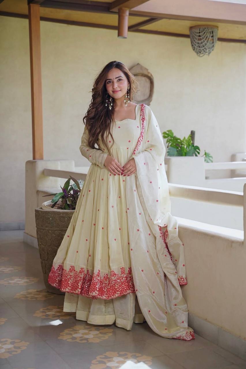 Ready-to-Wear Diamond Silk Anarkali Palazzo Suit Set for Women