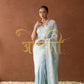 PRE DRAPED STITCH BLOUSE SAREE WITH PEARL AND SEQUENECE WORK ON PURE ORGANZA FABRIC ##SR0270