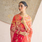 AARI TARI VINTAGE WORK ROYAL RAJPUTI SAREE ON PURE CHIFFON FABRIC (WITH BLOUSE) ##SR0276