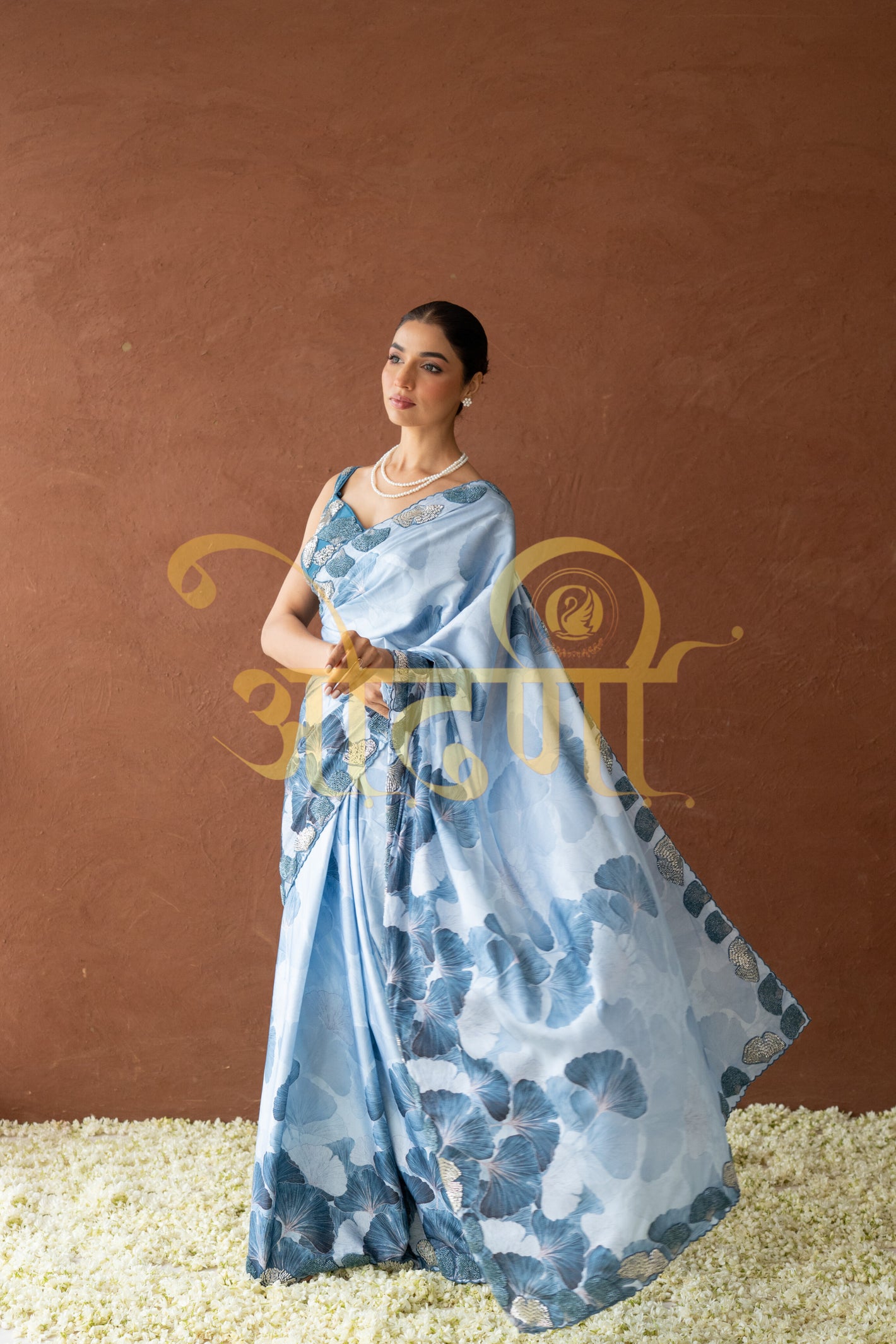 DIGITAL PRINT SAREE WITH HEAVEY HANDWORK STITCH BLOUSE ##SR0284
