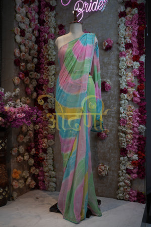 Rajasthani Leheriya Saree with 2 Buti Designs: Small Buti & Big Buti  ##SR004