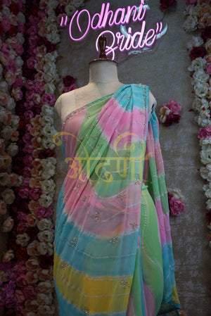 Rajasthani Leheriya Saree with 2 Buti Designs: Small Buti & Big Buti  ##SR004