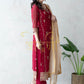 STRAIGHT FIT PAKISTHANI 3-PIECE SUIT WITH CONTRAST DUPATTA  ##SP0101