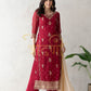 STRAIGHT FIT PAKISTHANI 3-PIECE SUIT WITH CONTRAST DUPATTA  ##SP0101