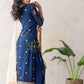 STRAIGHT FIT 3-PIECE SUIT WITH SEQUENCE WORK AND CONTRAST DUPATTA  ##SP097