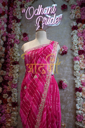 LEHRIYA SAREE WITH GOTAPATTI WORK ON GEORGETTE FABRIC   ##SR048