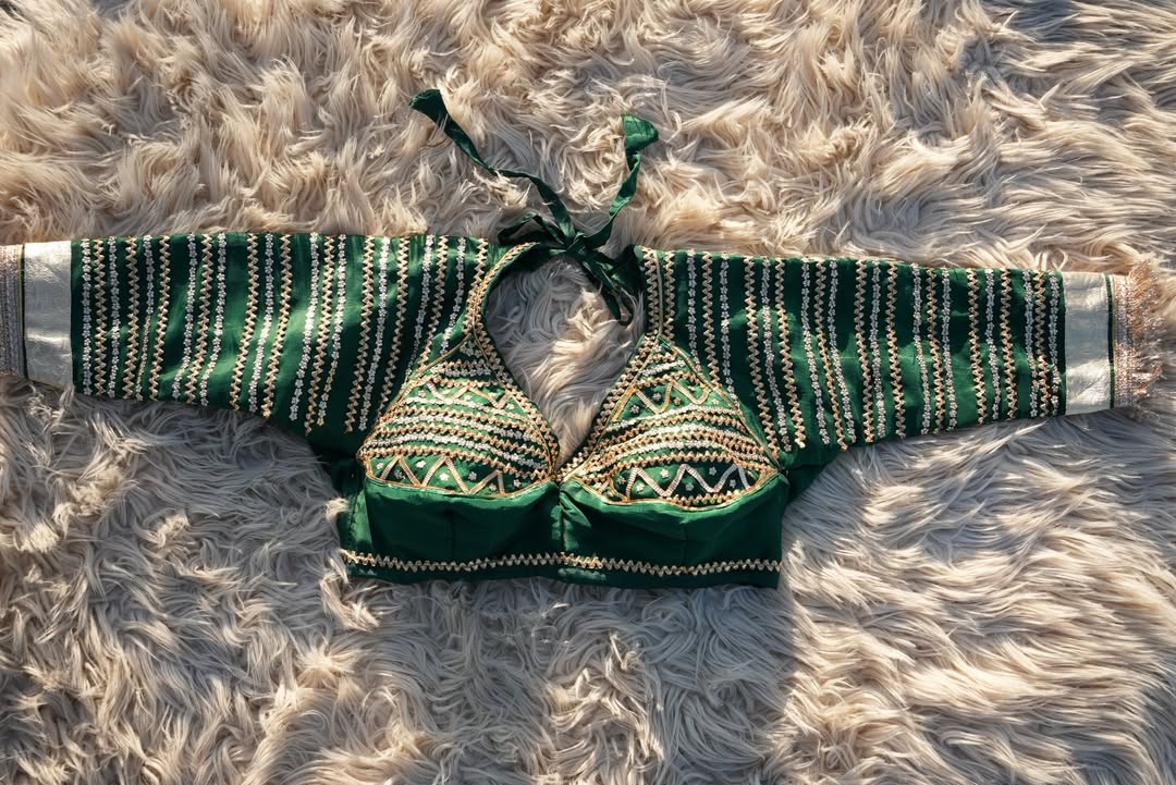 RAJASTHAN HANDWORK ANGI BLOUSE WITH SEQUENCE AND GOTA PATTI WORK ##HB112