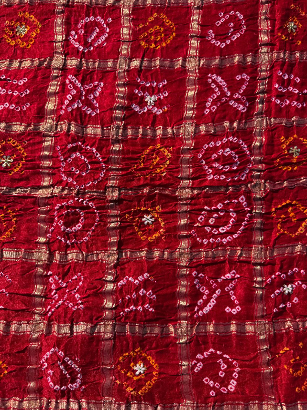 PURE GAJJI SILK FABRIC HANDWORK DUPPATA
