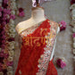 Rajasthani chunri viscose fabric  embroidery saree with contrast blouse ##SR0155
