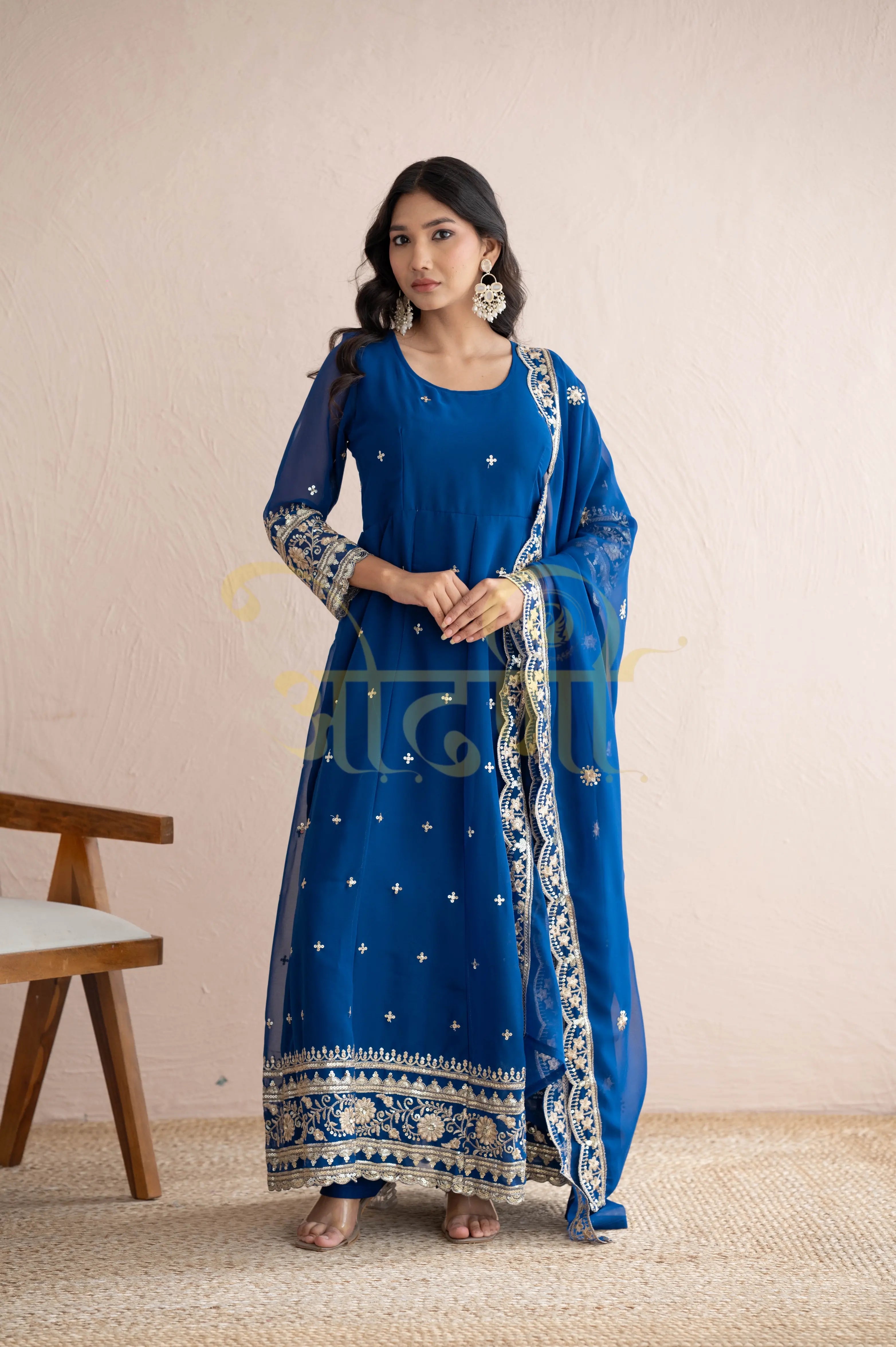 GEORGETTE FABRIC ANARKALI 3-PIECE SUIT WITH DUPATTA