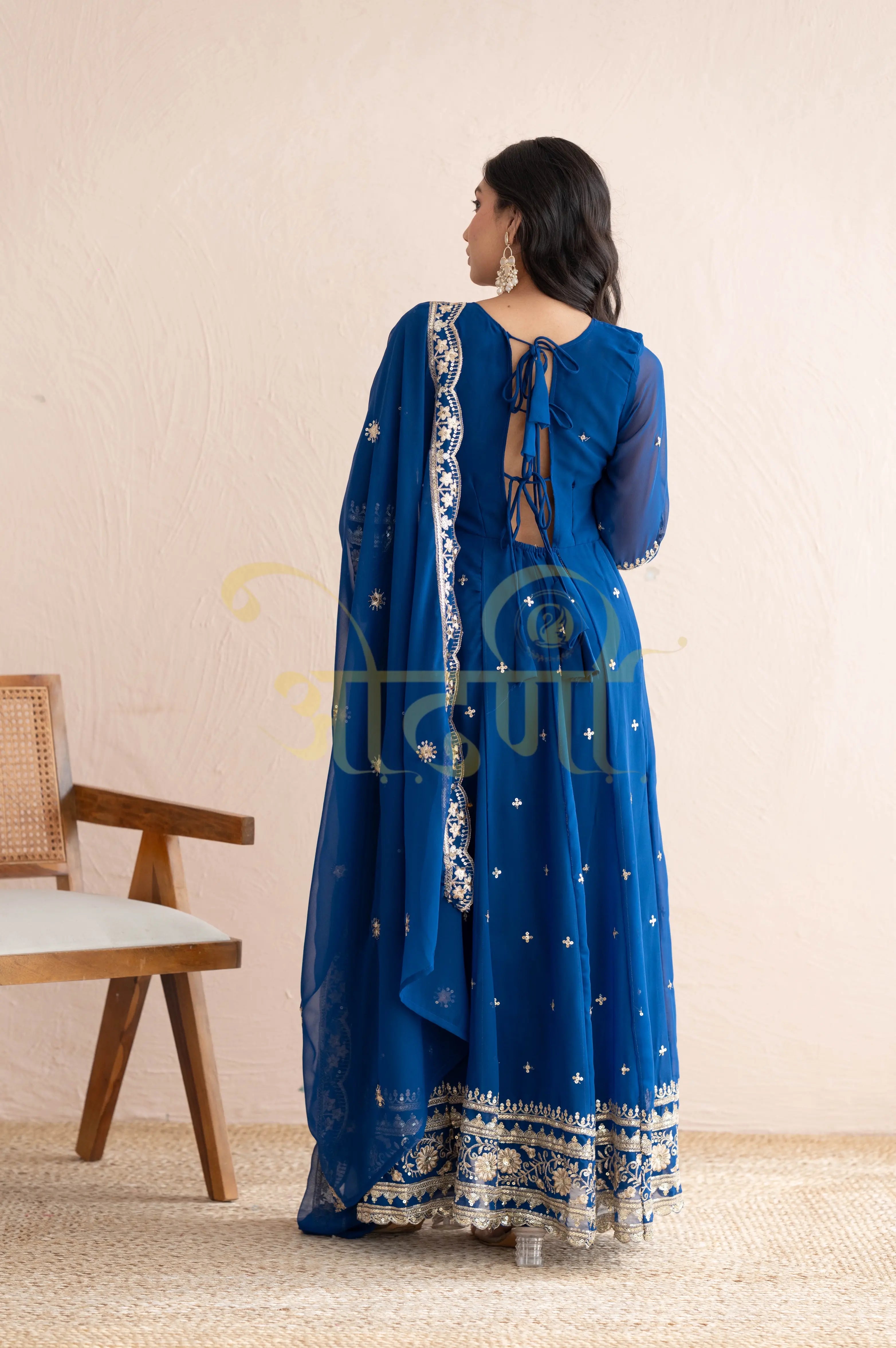 GEORGETTE FABRIC ANARKALI 3-PIECE SUIT WITH DUPATTA