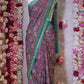 BANGALORE SILK SAREE WITH ZARRI BORDER WITH CULTURAL MOTIVE (WITH BLOUSE) ##SR602