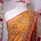 BANGALORE SILK SAREE WITH ZARRI BORDER WITH CULTURAL MOTIVE (WITH BLOUSE) ##SR602