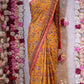 BANGALORE SILK SAREE WITH ZARRI BORDER WITH CULTURAL MOTIVE (WITH BLOUSE) ##SR602