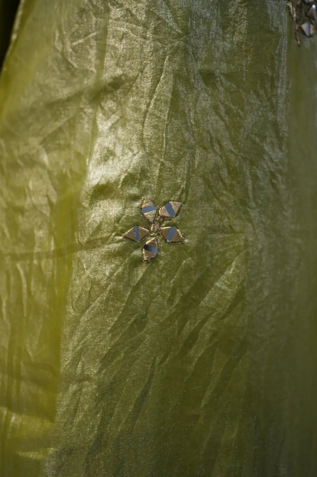 Lime Green Festive Sharara Set with Mirror & Zari Embroidery Work
