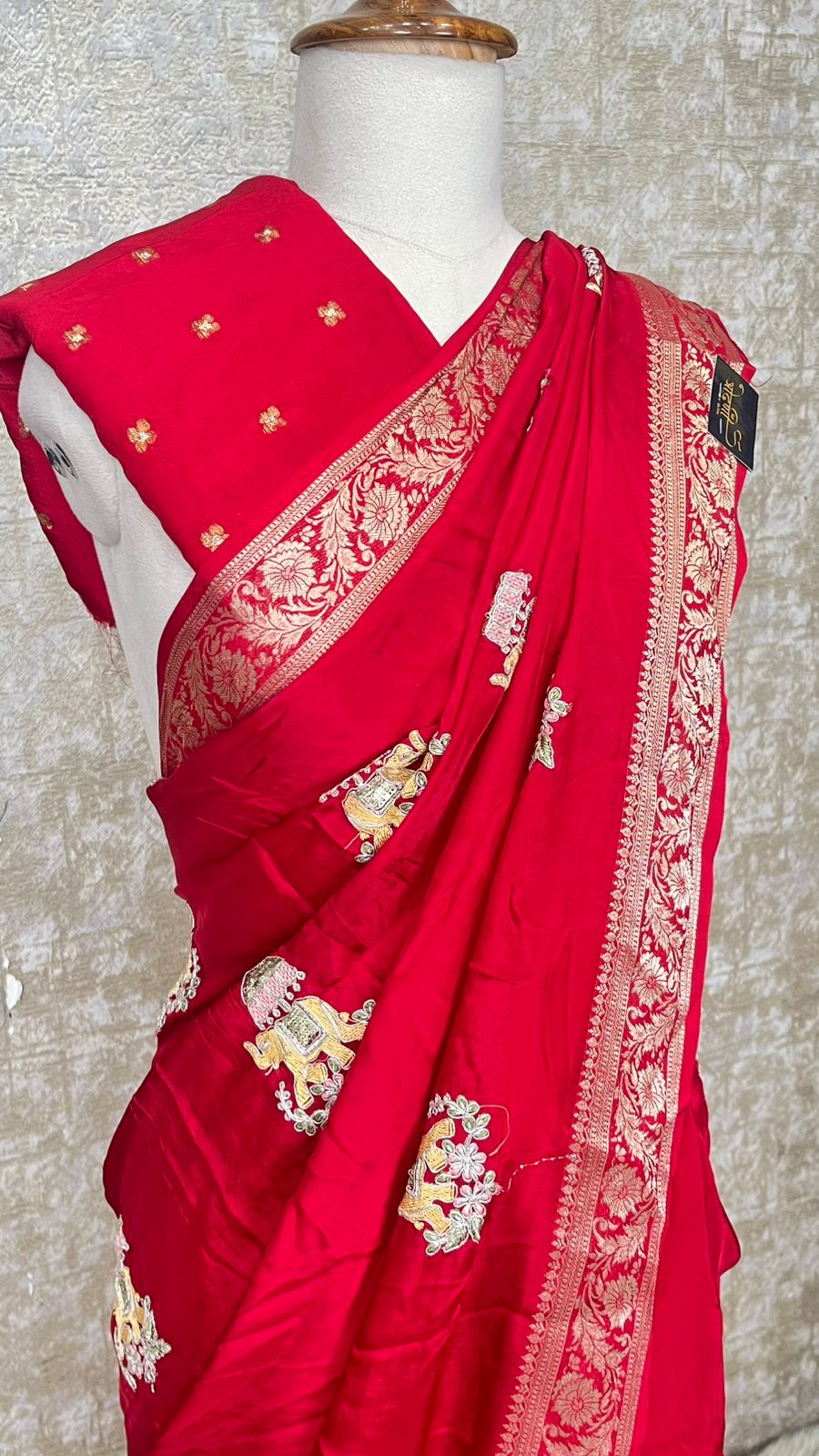 Premium Banarasi Silk Saree with Elegant Zari Border