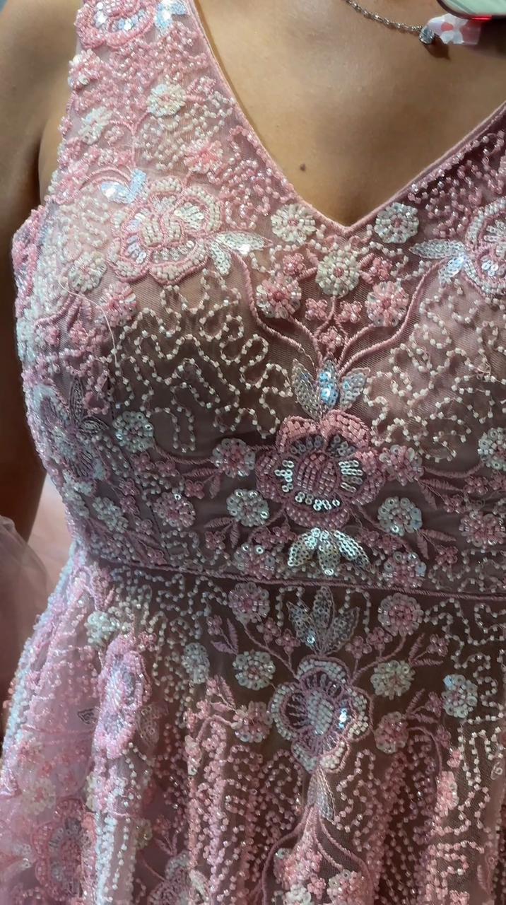 Handwork Blouse With Pleated Skirt