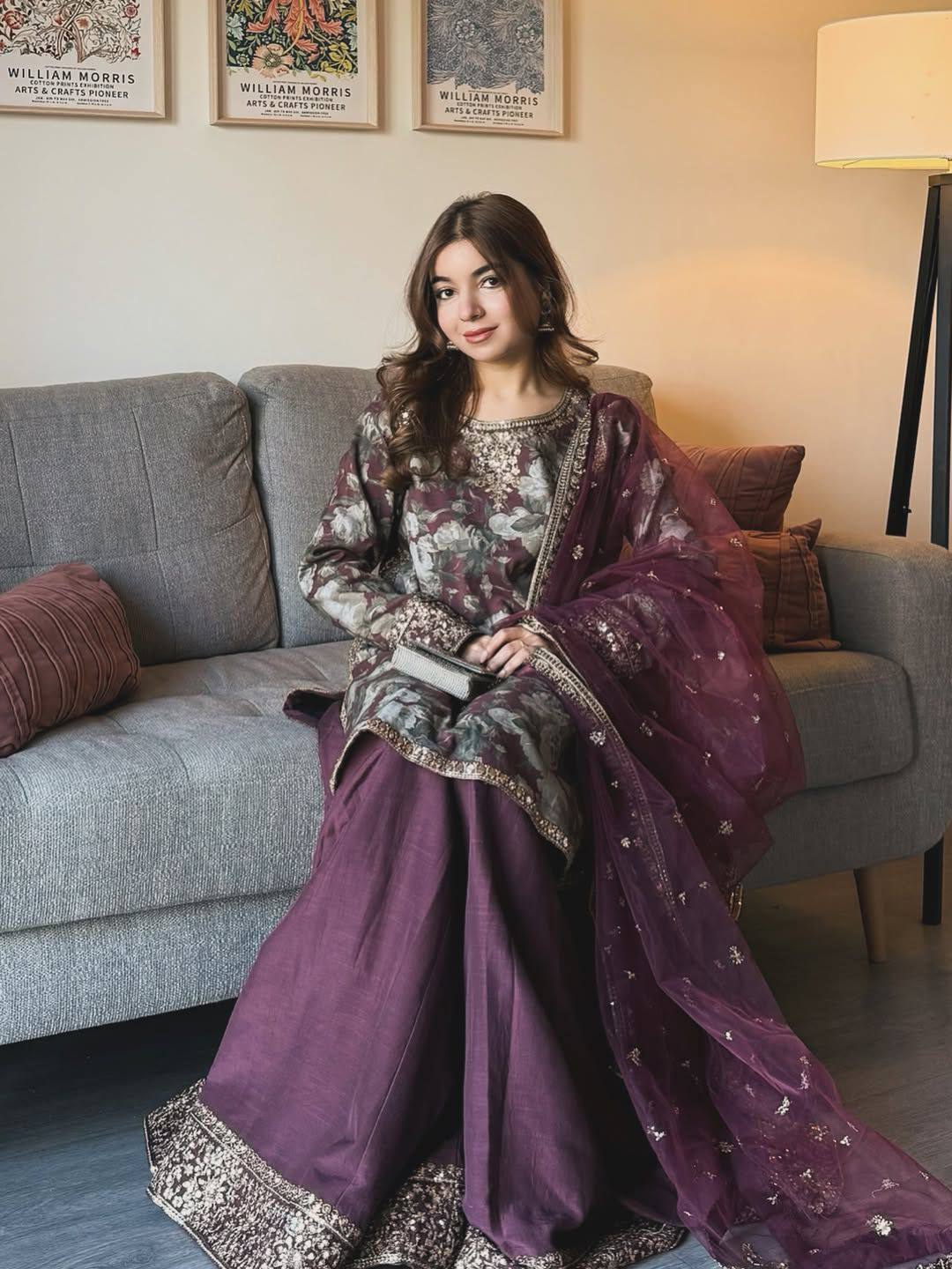 Premium Kurti Plazzo Set with Digital Print and Organza Silk Dupatta