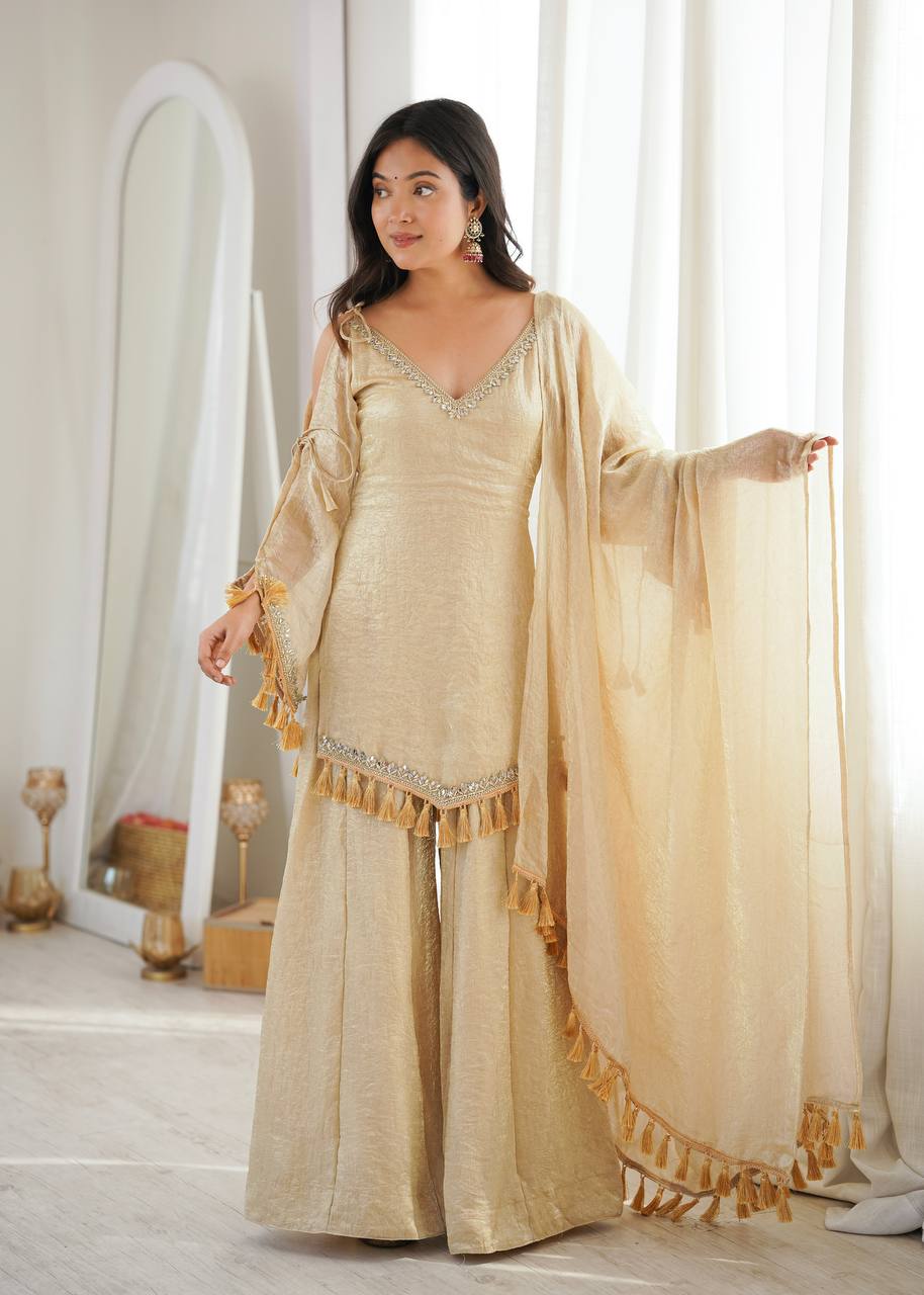 Designer 3 Piece Doremon Crush Palazzo Suit with Lace Border Dupatta