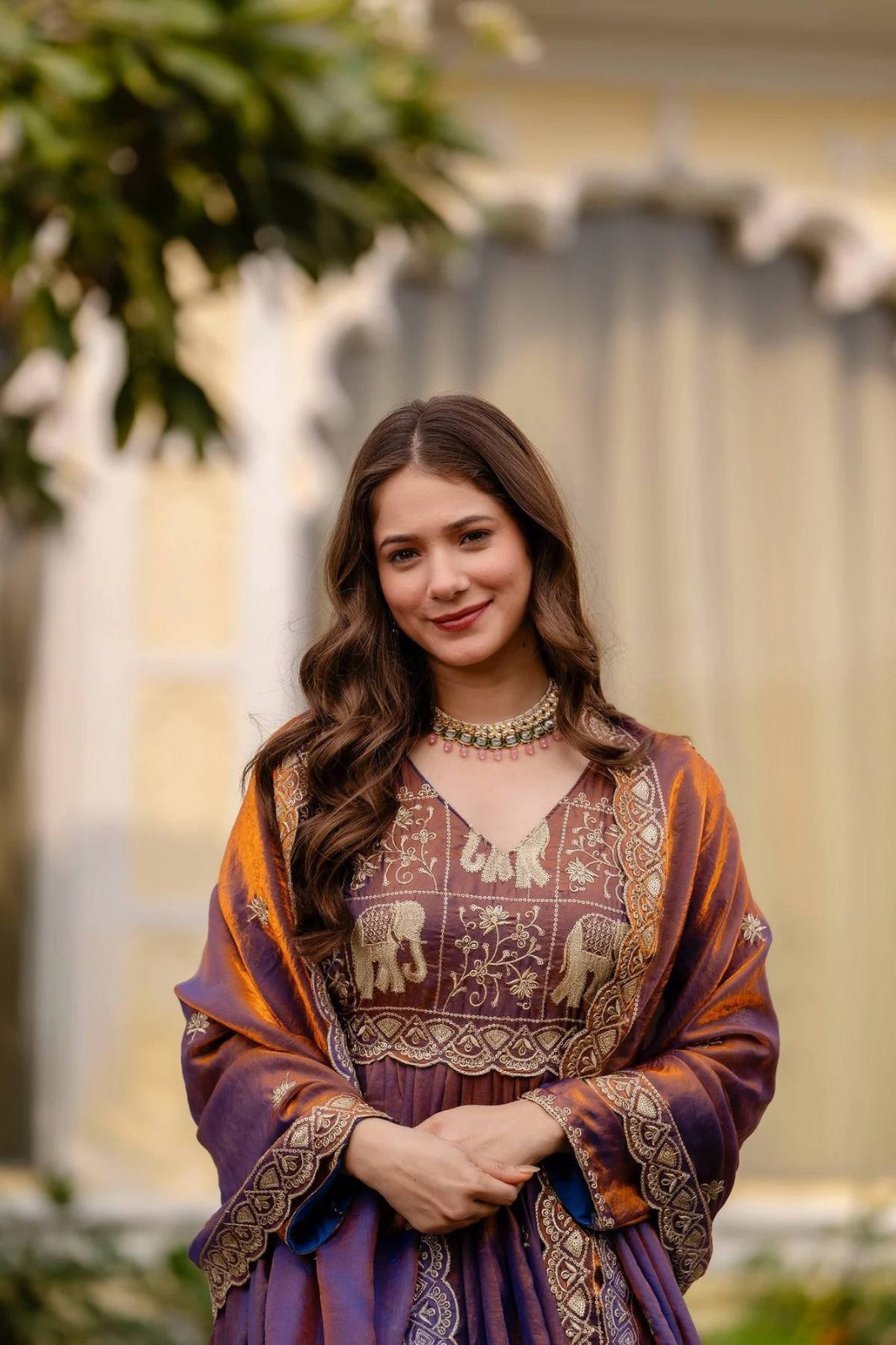 Designer Trendy Silk Gown with Heavy Embroidery & Cut Work Dupatta