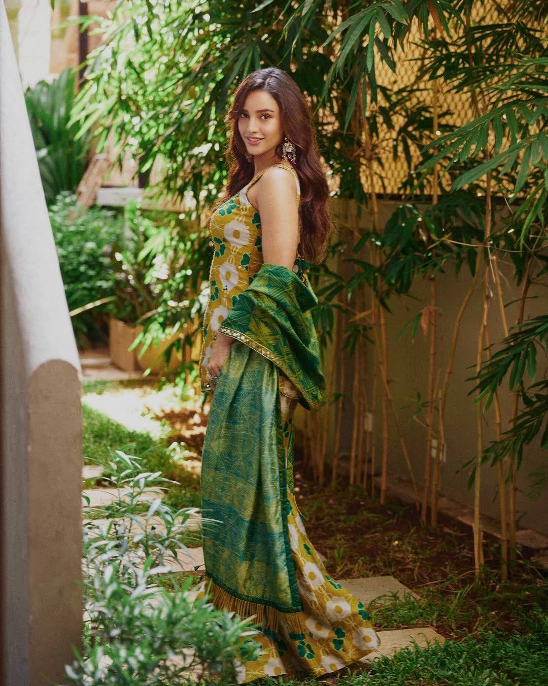 Premium Chinon Silk Digital Print Palazzo Suit for Festive Wear