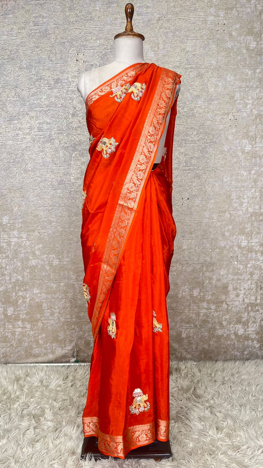 Premium Banarasi Silk Saree with Elegant Zari Border